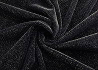 260GSM 94٪ بوليستر قماش مخملي دقيق للملابس النسائية فضية Lurex أسود