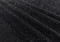 260GSM 94٪ بوليستر قماش مخملي دقيق للملابس النسائية فضية Lurex أسود