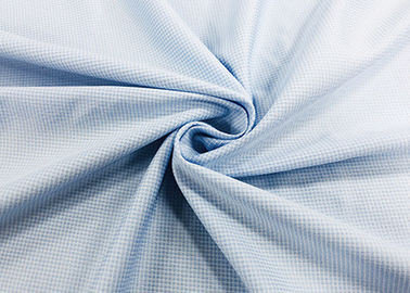 100 ٪ بوليستر قميص نسيج الاعوجاج الحياكة سهل للشيكات العمال الأزرق