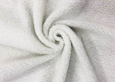 320GSM Woollike Sherpa Fleece Material للملابس أبيض 100 بالمائة بوليستر